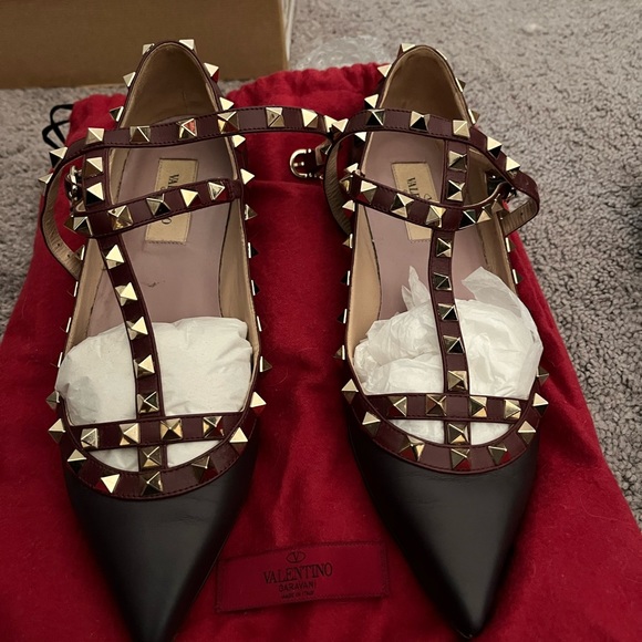 valentino rock stud flats in good condition. price negotiable - Picture 2 of 7